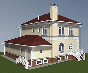 3D визуализация небольшого 2-х этажного дома